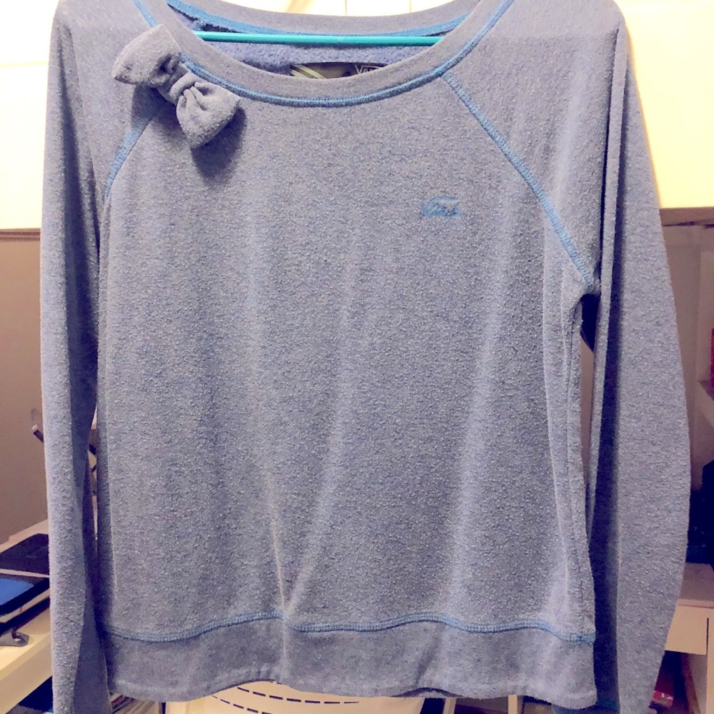 Blue Pullover Sweater Vans with Bow Blue Medium